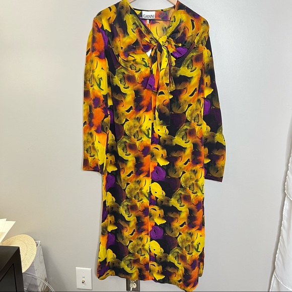 Ganni Floral Pattern Midi Dress - Picture 7 of 16